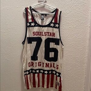 Women's Red and White Tank Top